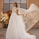 Свадебный кейп с кружевом по горлышку фото