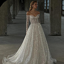 Роскошное мерцающее свадебное платье с рукавами фото