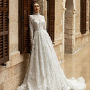 Закрытое кружевное свадебное платье фото