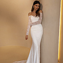 Свадебное платье рыбка в хлопковом кружеве фото