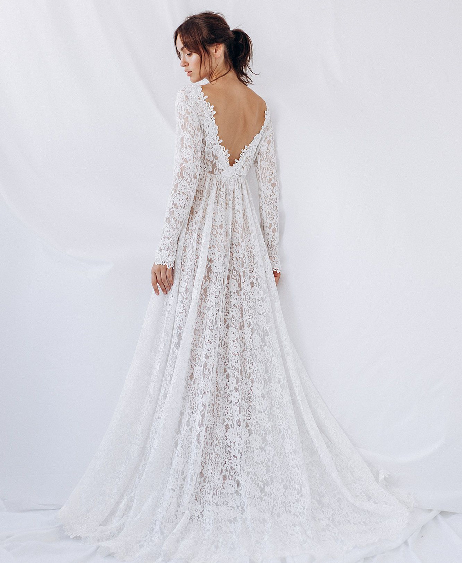 Кружевной пеньюар с рукавами фото