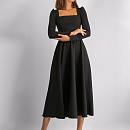 Чёрное вечернее платье миди с рукавами фото