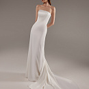 Русалка из атласа-стрейчас со съемными рукавами-клешь фото