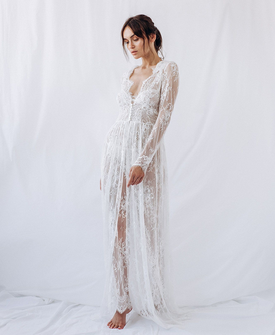 Нежный пеньюар для утра невесты фото