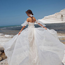 Свадебное платье русалка цвета капучино