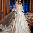 Длинная свадебная кружевная фата фото