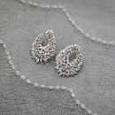 Серьги с кристаллами в форме месяца фото