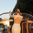 Свадебное платье мини со съемной юбкой фото