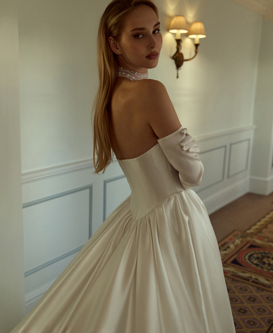 Свадебное платье в стиле принцесса из микадо фото