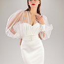 Свадебное платье миди с прозрачным болеро фото