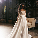 Свадебное платье мини со съемной атласной юбкой фото