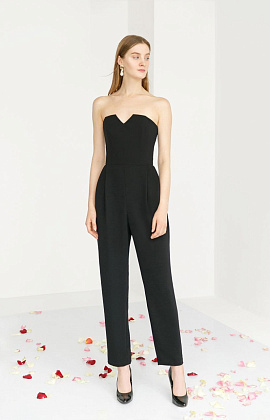 Черный брючный комбинезон фото
