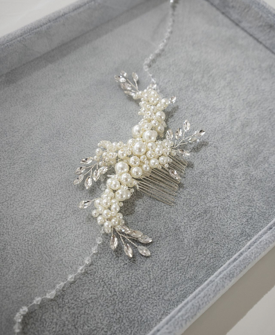 Жемчужный гребешок для невесты фото