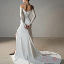 Атласное свадебное платье рыбка с рукавами фото