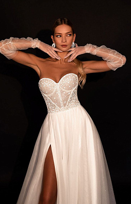 Свадебные перчатки из фатина фото