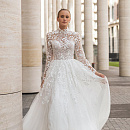 Свадебное платье с кружевным верхом и рукавами фото