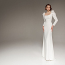 Свадебное платье русалка с объемными плечиками фото