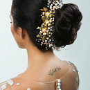 Украшения для волос с золотыми лепестками фото