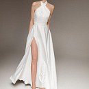 Шифоновое свадебное платье с разрезом фото