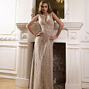 Сверкающее свадебное платье с золотым оттенком фото