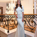 Свадбеное платье из крепа с рукавами фонариками фото