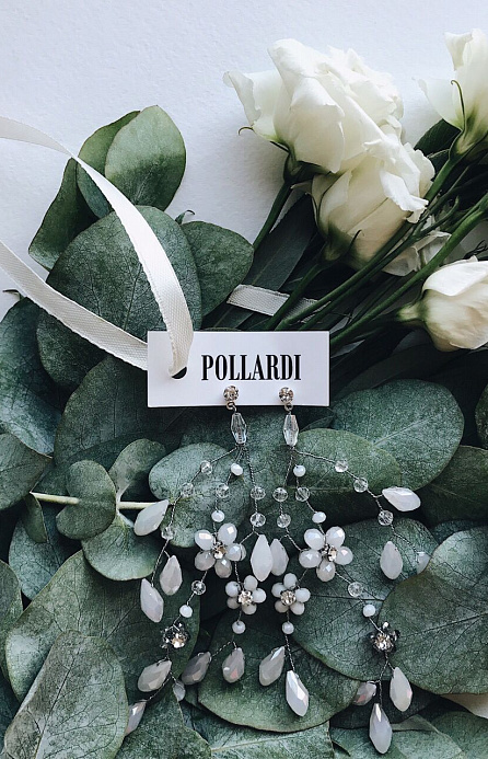 Свадебные серьги с кристаллами фото