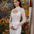 Кружевное свадебное платье со съемным болеро фото