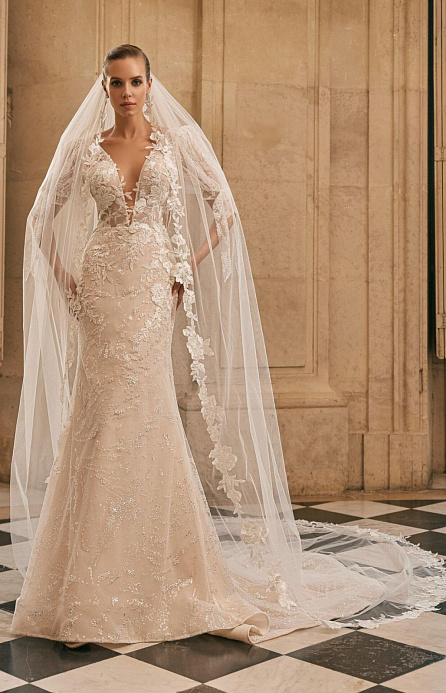 Длинная кружевная фата испанка фото