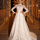 Закрытое свадебное платье в хлопковом кружеве фото