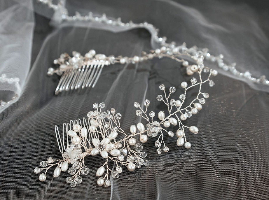 Украшение веточка гребешок для волос фото