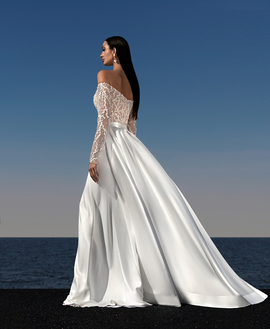 Свадебное платье рыбка со съемным шлейфом фото