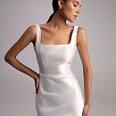 Свадебные платья миди с вырезом каре фото