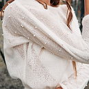 Шерстяной свитер с жемчугом