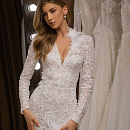 Закрытое свадебное платье силуэта русалка фото