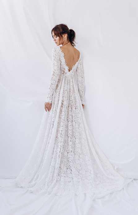 Кружевной пеньюар с рукавами фото