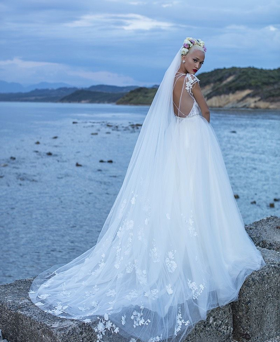 Фата с кружевом но шлейфу фото