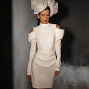 Белое коктейльное мини платье фото