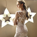 Свадебное платье рыбка с кружевной спиной фото