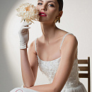 Свадебное платье с шифоновой юбкой и кружевным верхои фото