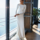 Атласная русалка с рукавами и шлейфом фото