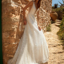 Роскошное сияющее свадебное платье А-силуэта фото