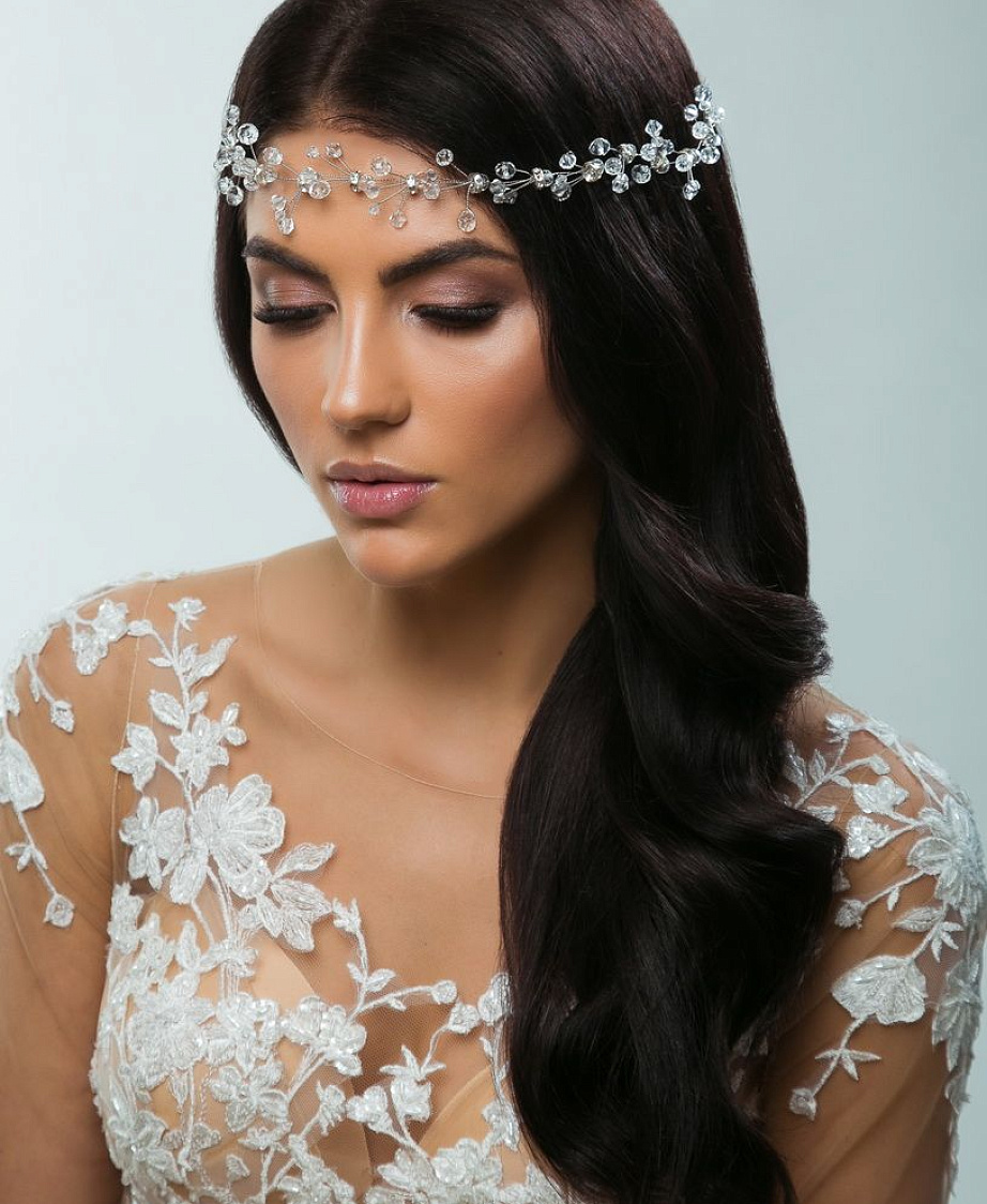 Украшение в волосы с кристаллами фото