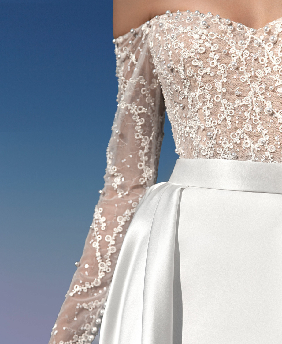 Свадебное платье рыбка со съемным шлейфом фото