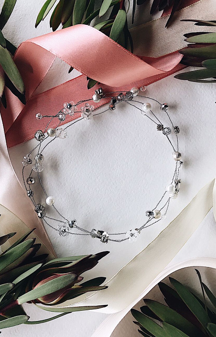 Свадебное украшение с жемчугом фото