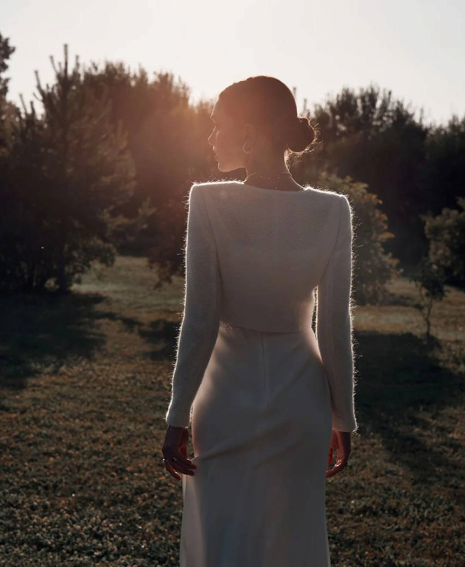 Шерстяной жакет с жемчужными пуговицами