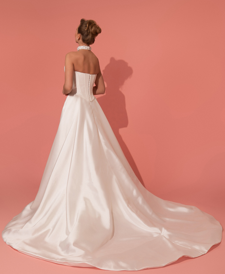 Cвадебный комплект из микадо c пышной юбкой фото