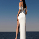 Атласное свадебное платье с кружевным верхом фото