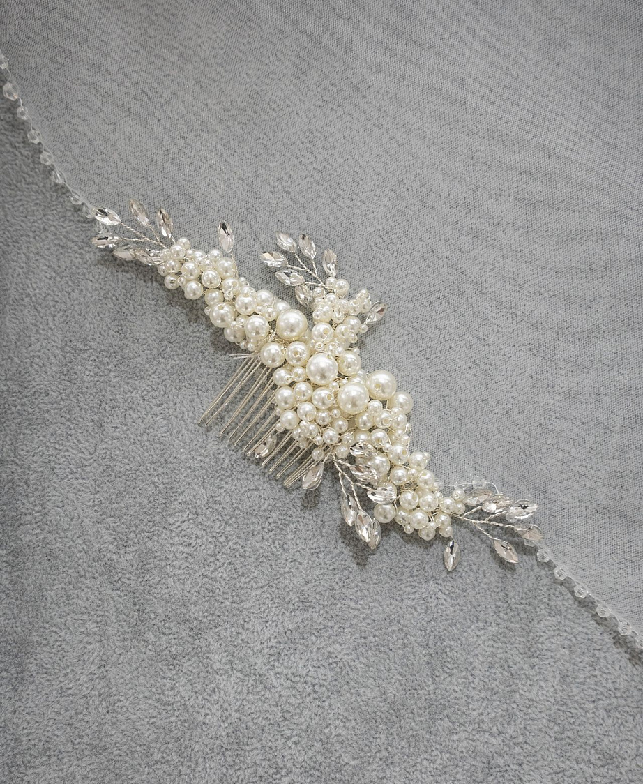 Жемчужный гребешок для невесты фото