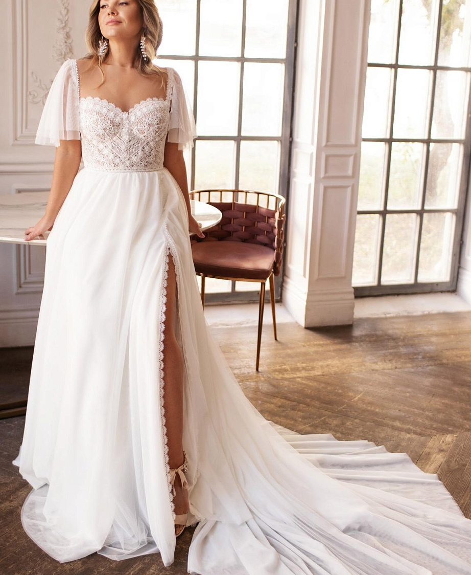 Свадебное платье бохо большого размера