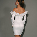 Свадебное платье мини с декором из 3Д цветов фото